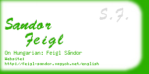sandor feigl business card